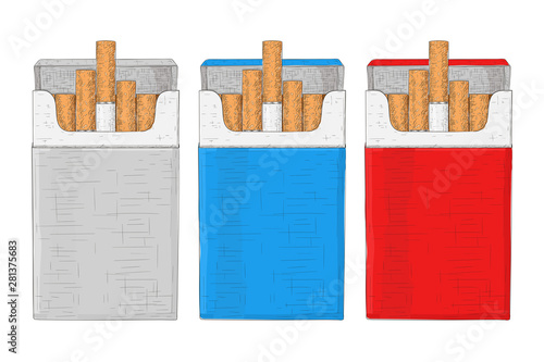 Pack of cigarettes. Hand drawn sketch
