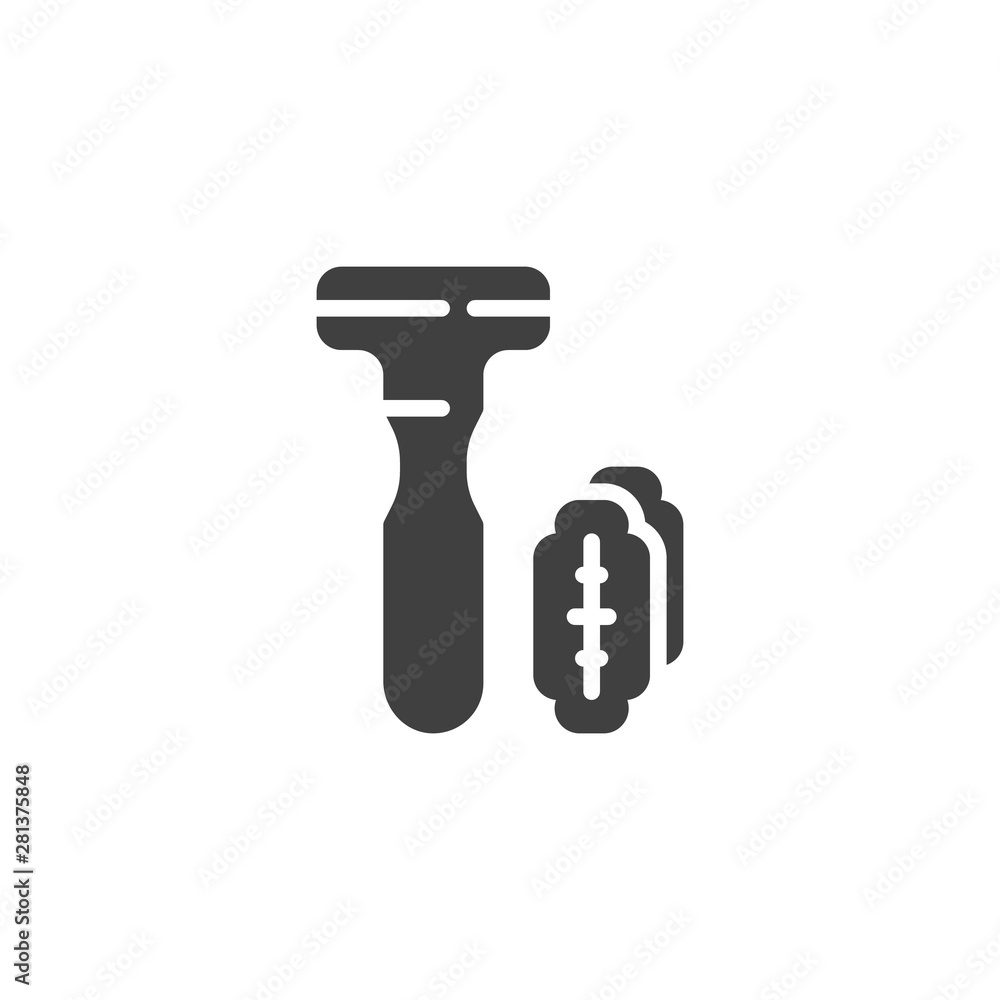 Safety shaving razor vector icon. filled flat sign for mobile concept and web design. Shaving razor blade glyph icon. Symbol, logo illustration. Vector graphics Safety shaving razor vector icon. filled flat sign for mobile concept and web design. Shaving razor blade glyph icon. Symbol, logo illustration. Vector graphics