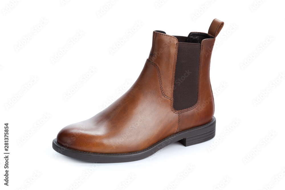Brown formal male leather shoes isolated on white background Brown formal male leather shoes isolated on white background
