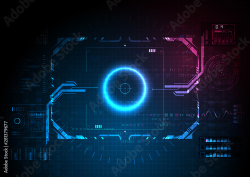 Light Blue Futuristic Digital Technology Border