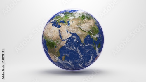 globe on white background 3D rendering