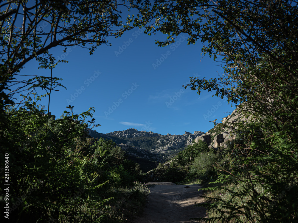 Obraz premium View of the mountain, La Pedriza, Sierra de Madrid, Manzanares el Real, Madrid