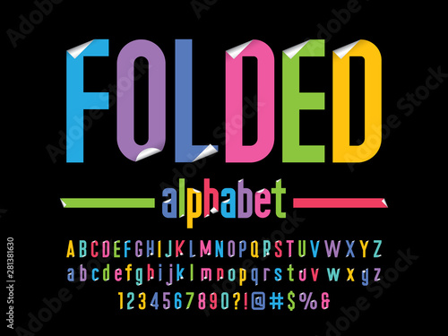 Paper folding sticky note style alphabet design