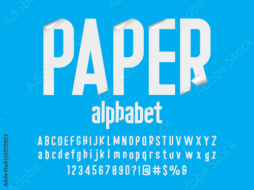Paper folding sticky note style alphabet design