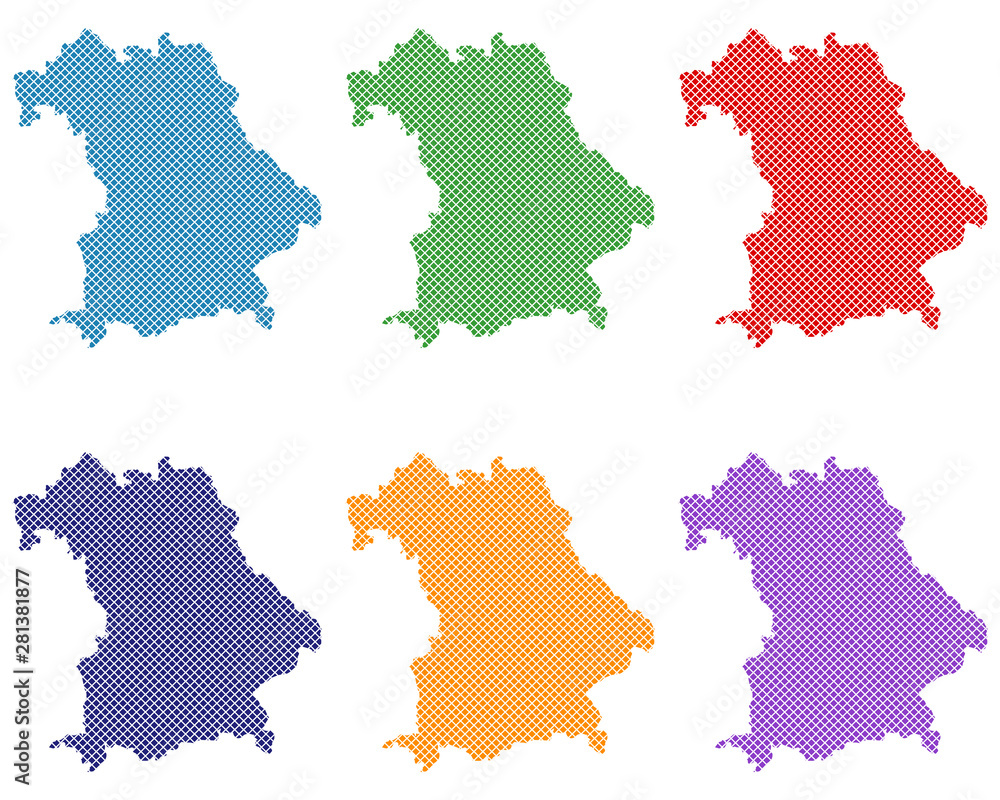 Karten von Bayern auf einfachem Kreuzstich