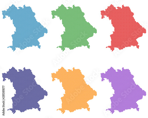 Karten von Bayern auf einfachem Kreuzstich