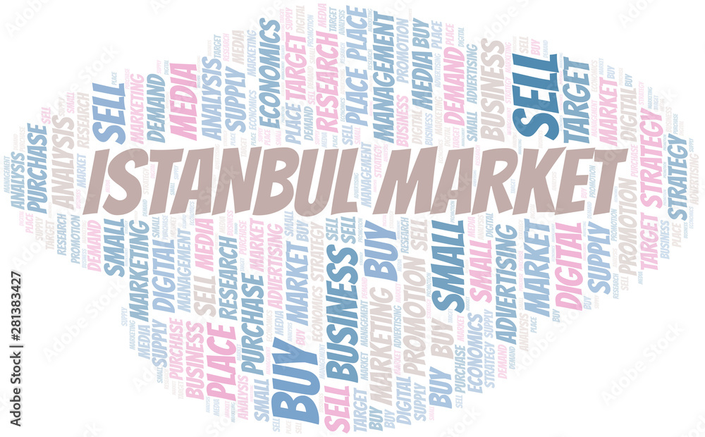 Fototapeta premium Istanbul Market word cloud. Vector made with text only.