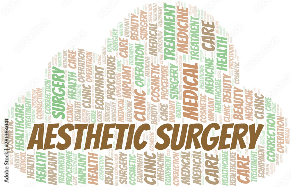 Obraz premium Aesthetic Surgery word cloud vector made with text only.