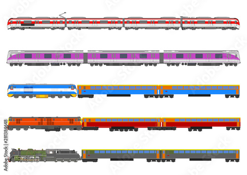 Train set vector With a white background