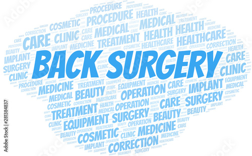 Back Surgery word cloud vector made with text only.