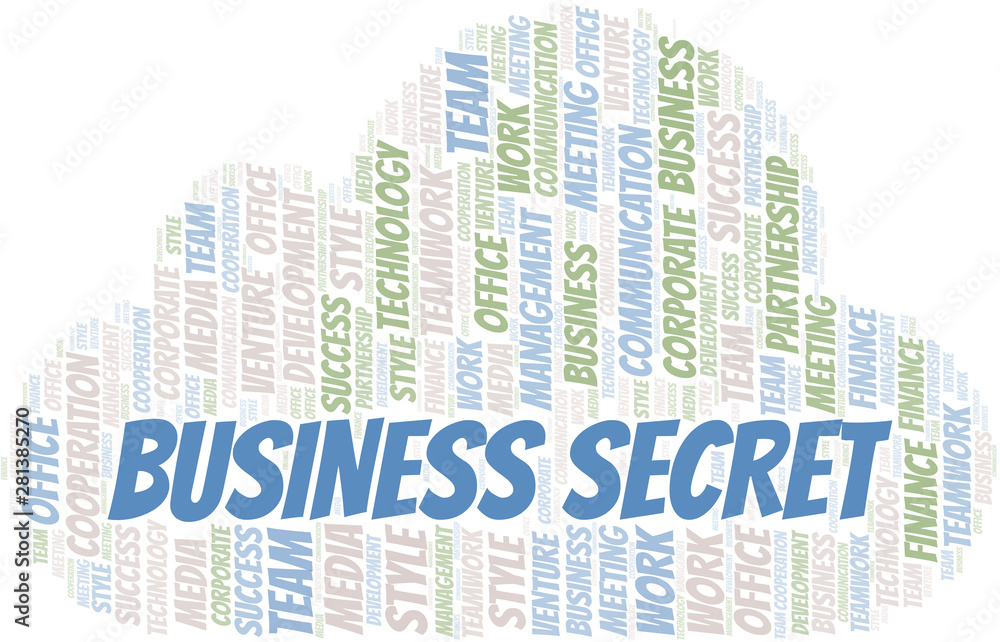 Business Secret word cloud. Collage made with text only. Business Secret word cloud. Collage made with text only.