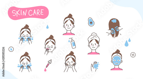 skin care doodles