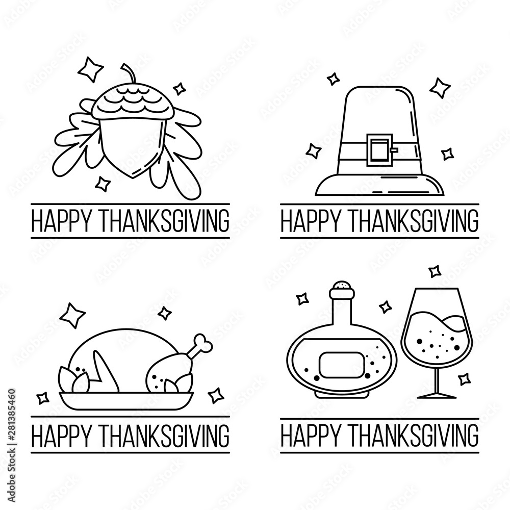 set of thanksgiving logos. Vector illustration set of thanksgiving logos. Vector illustration