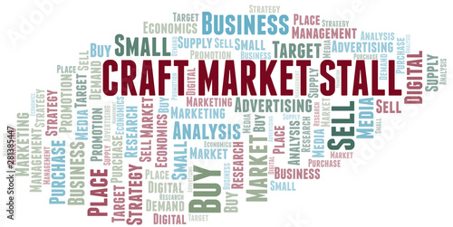 Craft Market Stall word cloud. Vector made with text only.