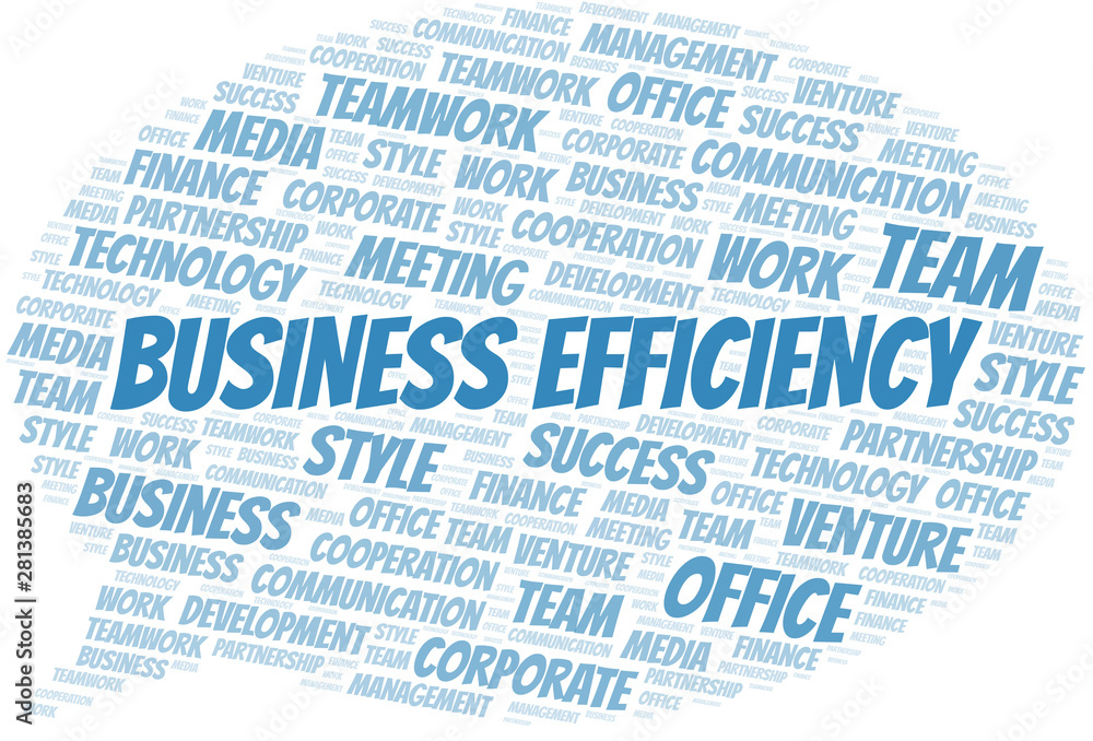 Obraz premium Business Efficiency word cloud. Collage made with text only.