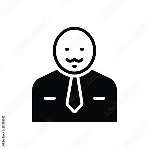 Black solid icon for man bloke 