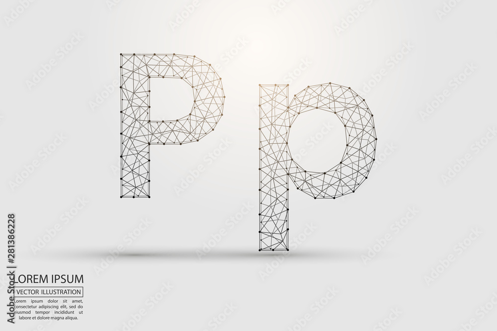 English letters abstract font consists 3d of triangles, lines, dots and connections. Vector illustration EPS 10. English letters abstract font consists 3d of triangles, lines, dots and connections. Vector illustration EPS 10.