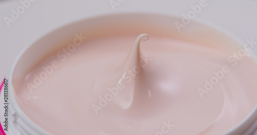Cosmetics lotion cream in pink colour