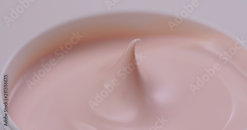 Closeup shot of pink cosmetics cream