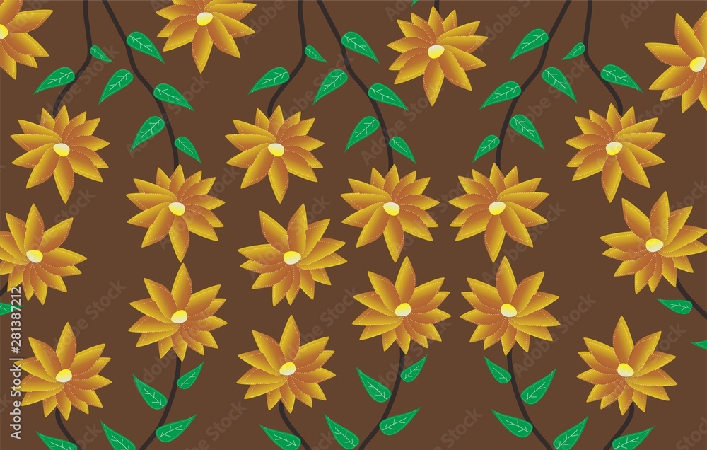 Beautiful batik design with floral Motifs, Pattern design Beautiful batik design with floral Motifs, Pattern design