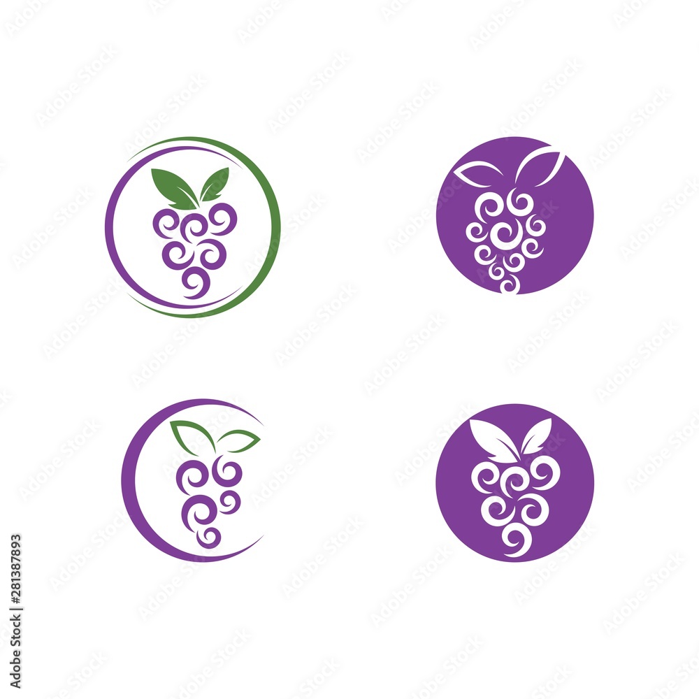 Grape with leaf logo vector Grape with leaf logo vector
