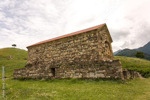 Tkhaba Erdy medieval temple in Ingushetia  Russia  Northern Caucasus 