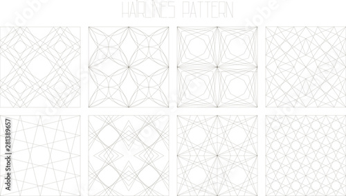 8 vector hairlines geometric patterns, set 1, seamless, isolated, graphic, digital paper, vector texture