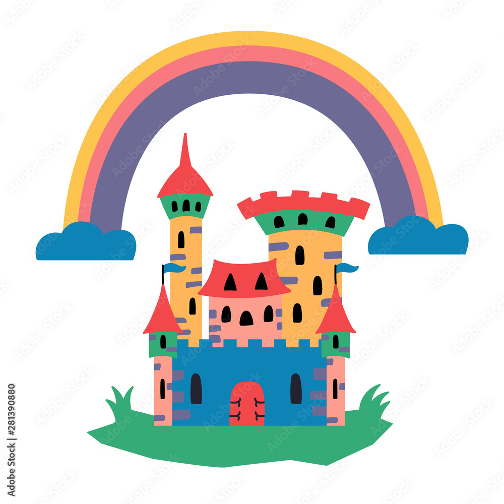 Fairytale castle. Fairy tales. Editable Vector Illustration