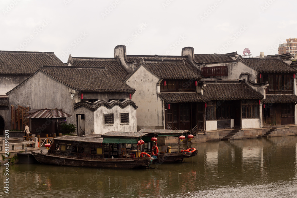 Shanghai, China 19 July 2019. Water town on the outskirts of Shanghai, and was established about 1,700 years ago. Shanghai, China 19 July 2019. Water town on the outskirts of Shanghai, and was established about 1,700 years ago.