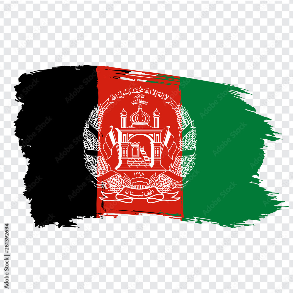 Flag Islamic Republic of Afghanistan from brush strokes. Flag