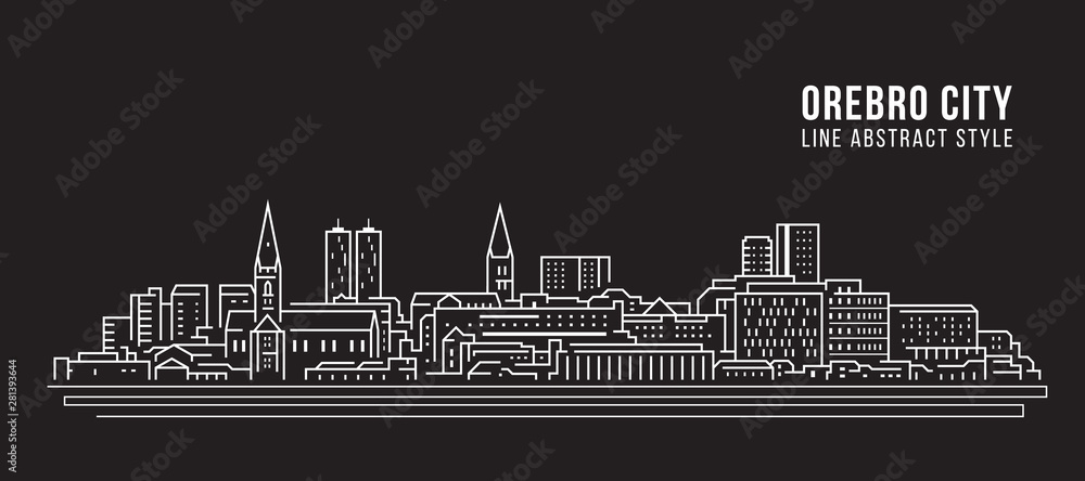 Cityscape Building Line art Vector Illustration design - Orebro city