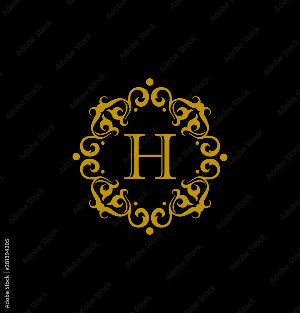 Luxury Letter H logo. This logo icon incorporate with round flower ornament and letter J. It will be suitable for Restaurant, Royalty, Boutique, Cafe, Hotel, Heraldic, Jewelry, Fashion. Luxury Letter H logo. This logo icon incorporate with round flower ornament and letter J. It will be suitable for Restaurant, Royalty, Boutique, Cafe, Hotel, Heraldic, Jewelry, Fashion.