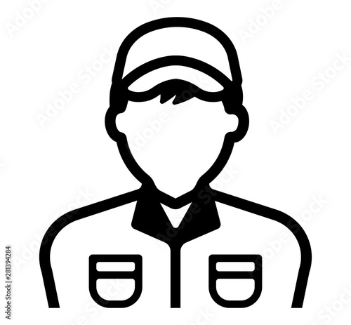 Delivery man / postman flat vector icon