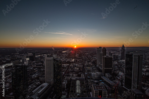 Wallpaper Mural Skyline of Frankfurt in the fantastic sunset Torontodigital.ca