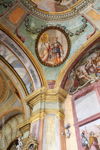 Fresco on the ceiling of the Saint John the Baptist church in Zagreb, Croatia