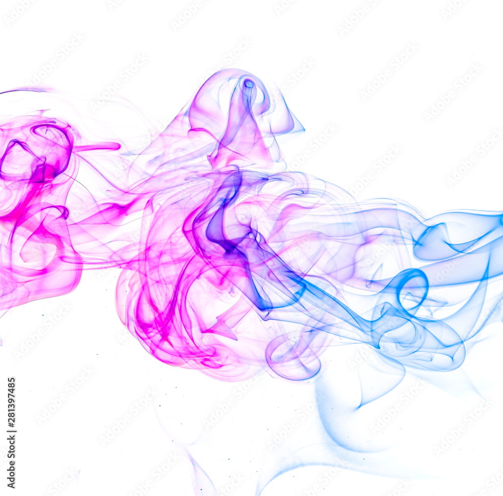 Fototapeta premium Colored smoke on white background