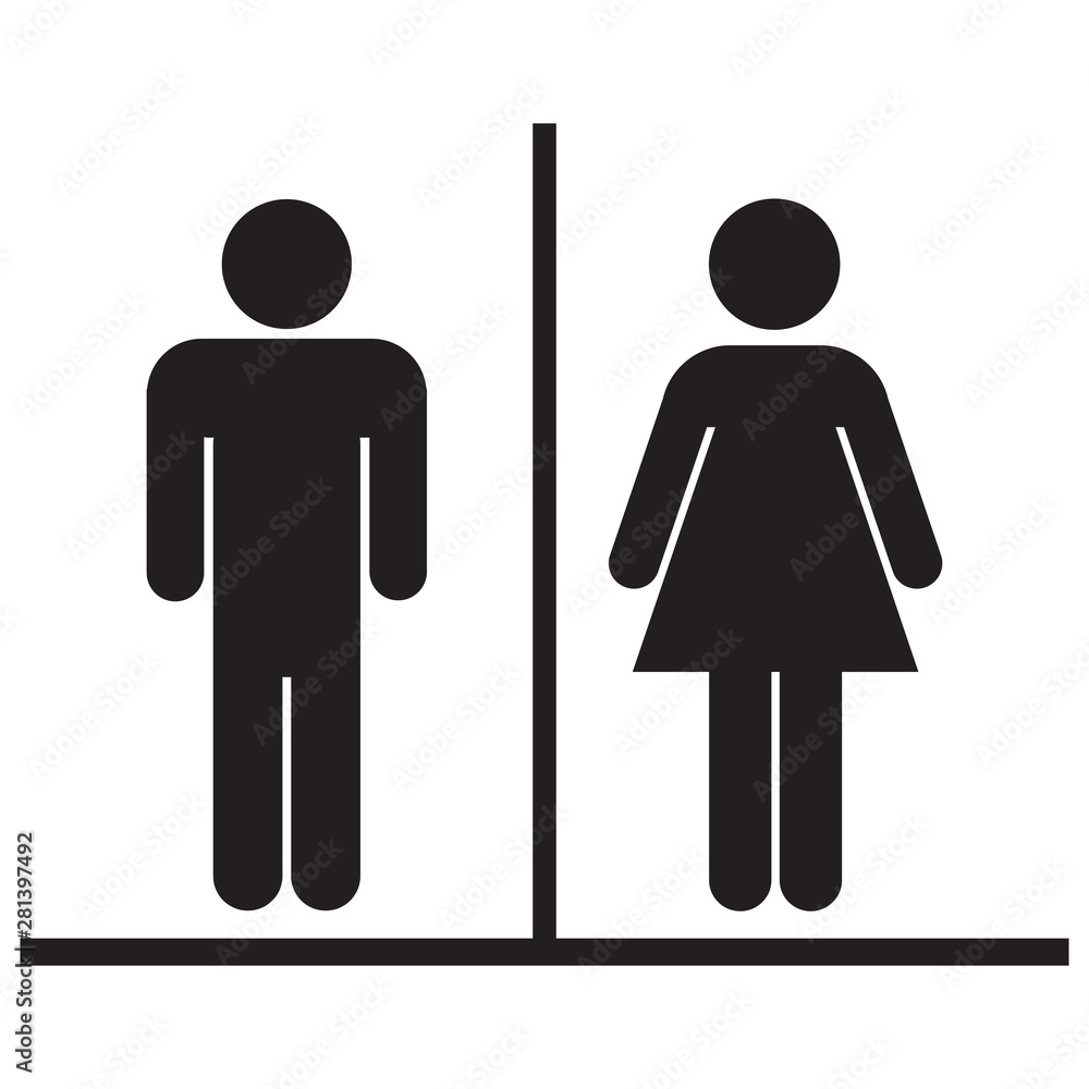 Male and Female Restrooms icon Male and Female Restrooms icon