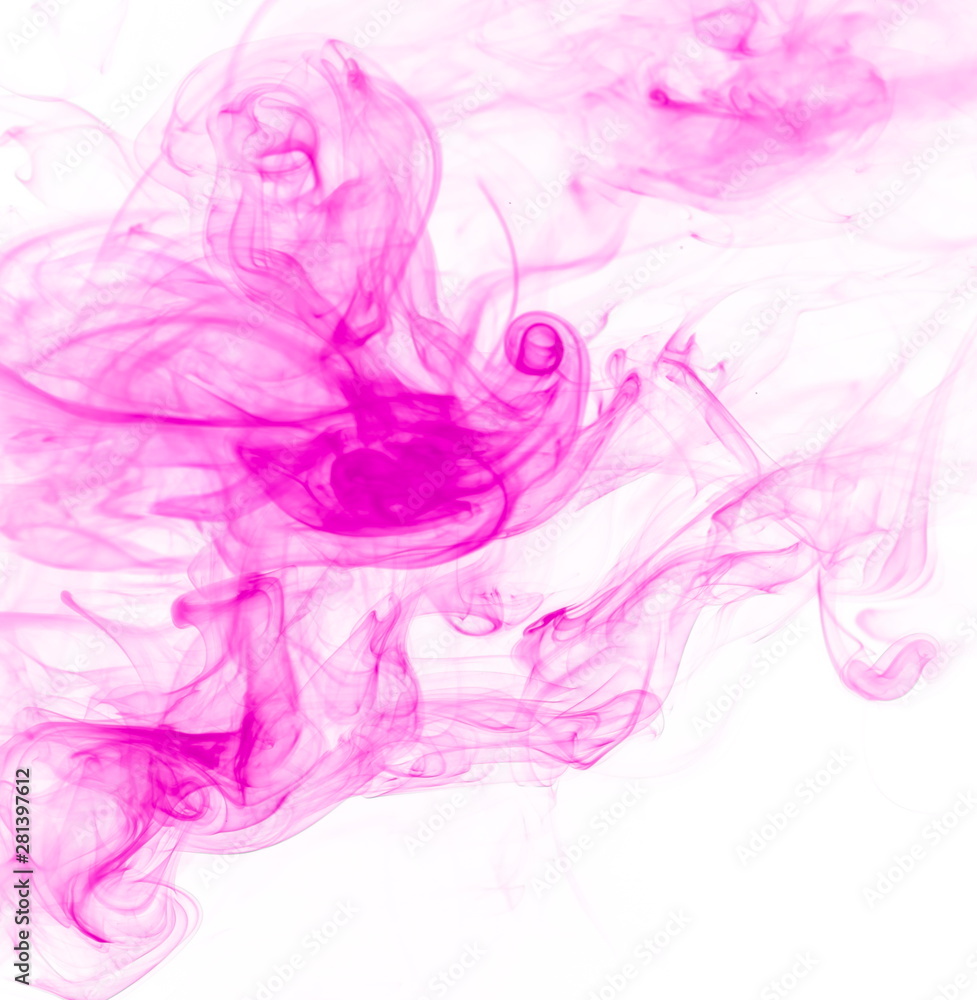Fototapeta premium Purple smoke on white background