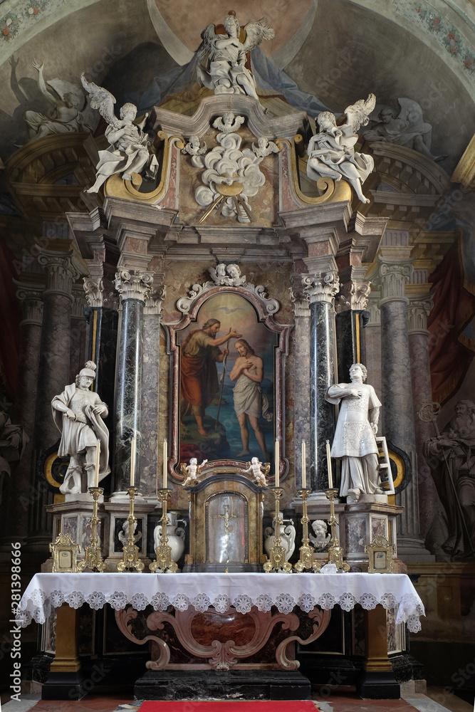Main altar in the Saint John the Baptist church in Zagreb, Croatia