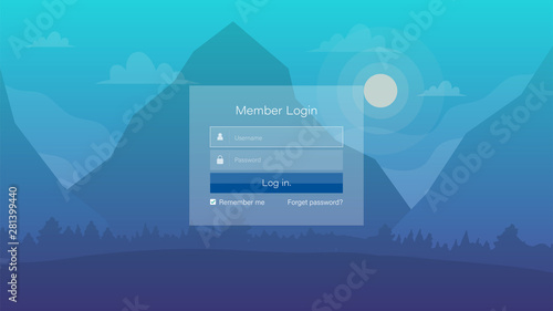 Login page. Vector illustration for your website