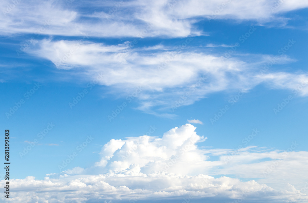 White clouds in the blue sky background in clearing day and good weather day White clouds in the blue sky background in clearing day and good weather day