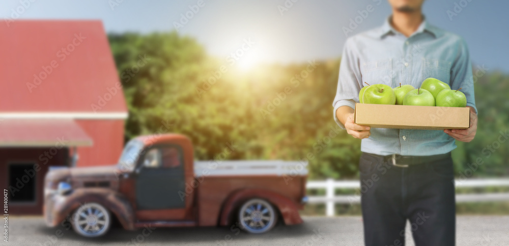 Delivery man or passenger holding a cardboard box ready Delivery man or passenger holding a cardboard box ready