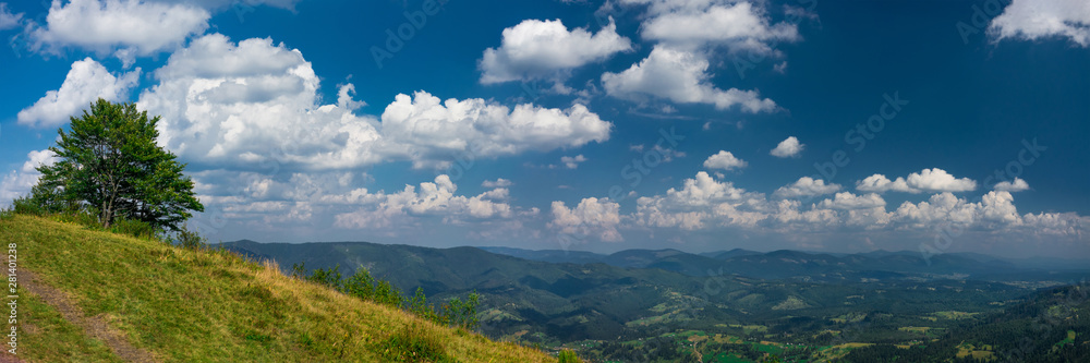 Panoramic view of the Carpathians. Ukraine
