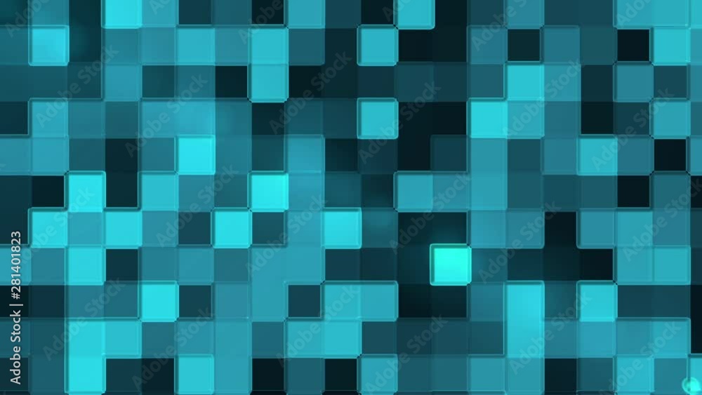 Mosaic light show of animated squares in blue Mosaic light show of animated squares in blue