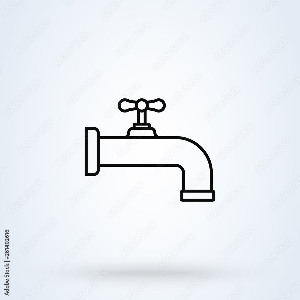 Water tap Simple vector. line art modern icon design illustration Water tap Simple vector. line art modern icon design illustration