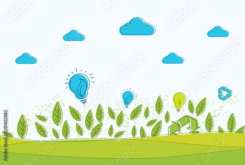 Ecology concept vector illustration. Vector background.