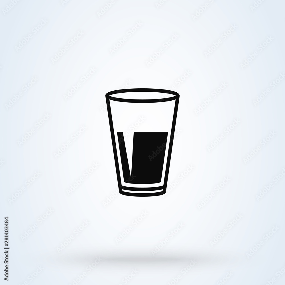 water glass Simple vector modern icon design illustration. water glass Simple vector modern icon design illustration.