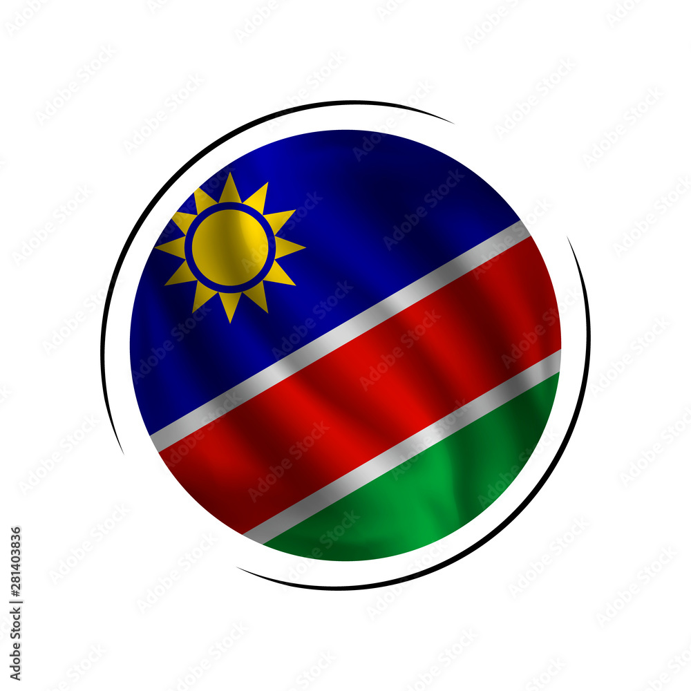 Waving Namibia flag, the flag of Namibia, vector illustration Waving Namibia flag, the flag of Namibia, vector illustration