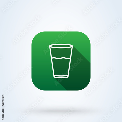 water glass Simple. line art vector modern icon design illustration.