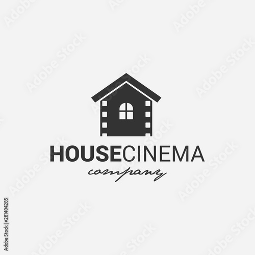 House cinema logo vector for film, cinema, director, tv company